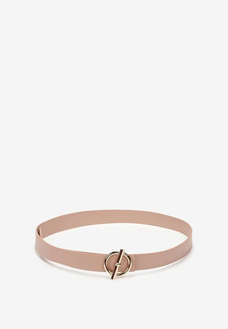 Różowy Gładki Pasek z Okrągłą Sprzączką Verala