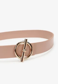 Różowy Gładki Pasek z Okrągłą Sprzączką Verala