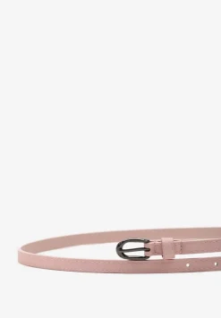 Różowy Pasek Cienki z Metalową Klamrą Narsil