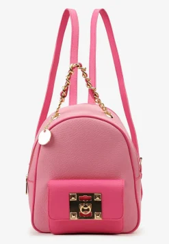 Różowy Plecak ze Złotymi Wykończeniami i Łańcuchem wokół Rączki Jianula