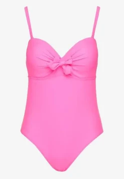 Różowy Strój Kąpielowy z Ozdobnym Wiązaniem Temelea