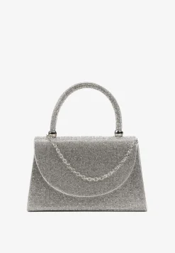 Srebrna Błyszcząca Torebka z Rączką i Łańcuszkiem Joline