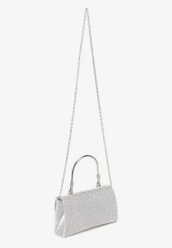 Srebrna Cyrkoniowa Torebka Wieczorowa na Magnes z Łańcuszkiem i Rączką Orisea