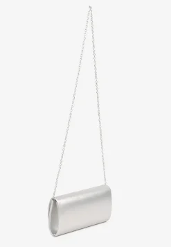 Srebrna Elegancka Torebka Kopertówka z Dodatkowym Łańcuszkiem Istevia