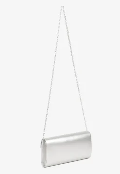 Srebrna Elegancka Torebka Kopertówka z Łańcuszkiem Pasenela