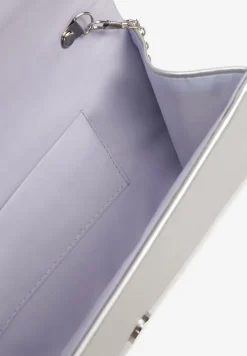 Srebrna Elegancka Torebka Kopertówka z Łańcuszkiem Pasenela