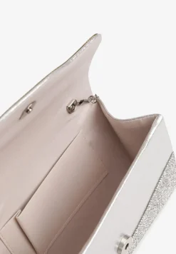 Srebrna Mała Torebka z Rączką i Łańcuszkiem na Magnes z Cyrkoniami Fanatia