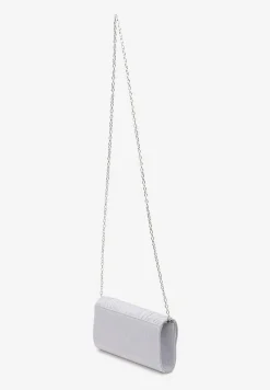 Srebrna Metaliczna Torebka Kopertówka na Ramię Lunke