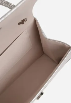 Srebrna Torebka Koktajlowa z Rączką Wysadzana Cyrkoniami z Łańcuszkiem Halorea