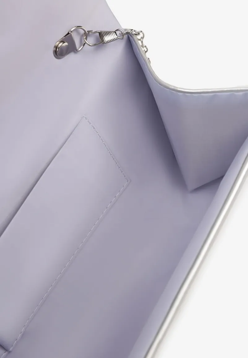 Srebrna Torebka Kopertówka z Dodatkowym Łańcuszkiem Flelina