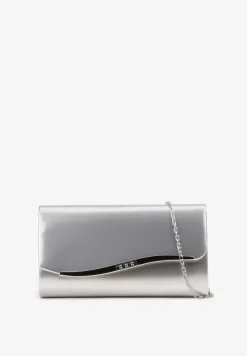 Srebrna Torebka Typu Kopertówka z Dołączonym Łańcuszkowym Paskiem Zeledi