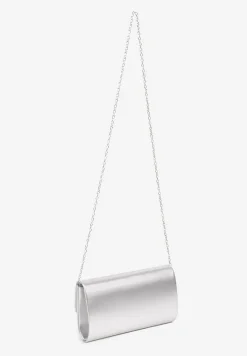 Srebrna Torebka Typu Kopertówka z Dołączonym Łańcuszkowym Paskiem Zeledi