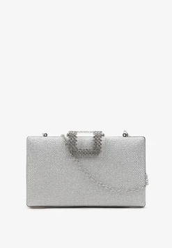 Srebrna Torebka z Cyrkoniami i Brokatowym Wykończeniem Hulicca