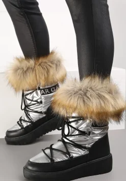 Srebrne Śniegowce z Futerkiem Cerrida