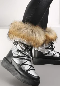 Srebrne Śniegowce z Futerkiem Cerrida