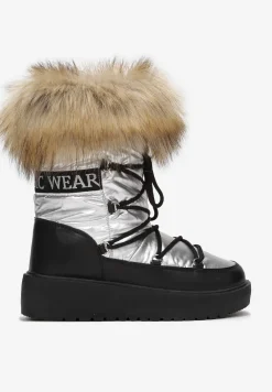 Srebrne Śniegowce z Futerkiem Cerrida