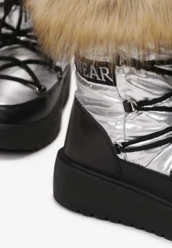 Srebrne Śniegowce z Futerkiem Cerrida