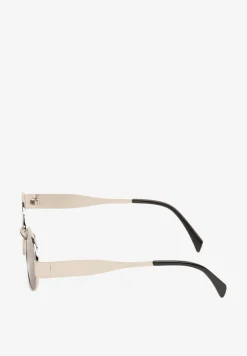 Srebrne Okulary Przeciwsłoneczne z Filtrem UV o Okrągłym Kształcie Talettia