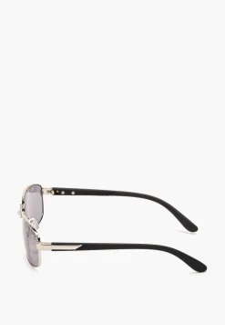 Srebrne Okulary Przeciwsłoneczne z Cienkimi Oprawkami Tinithas