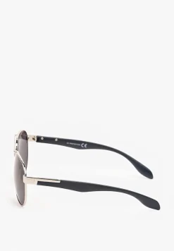 Srebrno-Niebieskie Okulary Przeciwsłoneczne w Stylu Pilotek Tasina