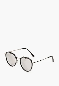 Srebrno-Szare Okulary Przeciwsłoneczne z Okrągłymi Oprawkami Scalode