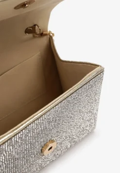 Srebrno-Złota Mała Torebka w Cyrkonie z Grubym Łańcuchem Trevana