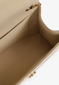 Srebrno-Złota Wieczorowa Torebka Zdobiona Cyrkoniami z Zapięciem na Magnes Timalis