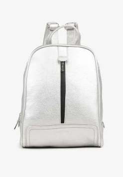 Srebrny Plecak Regulowany z SuwakiemClarisia