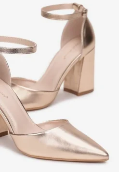 Szampańskie Czółenka ze Szpiczastym Noskiem na Słupku Adanya