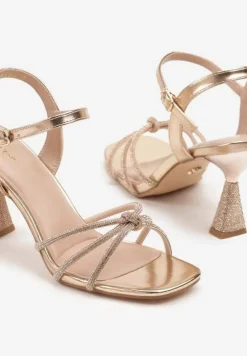 Szampańskie Sandały na Stożku Vices z Cyrkoniami Tirnellis