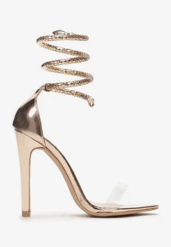 Szampańskie Transparentne Sandały Saphalane
