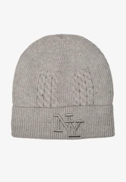 Szara Czapka Beanie z Ozdobnymi Literami z Przodu Fetture