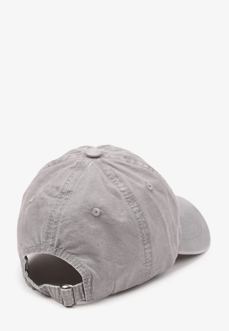 Szara Czapka z Daszkiem z Bawełny z Napisem Voviera