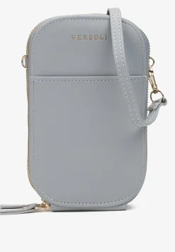 Szara Dwukomorowa Torebka na Pasku Foick