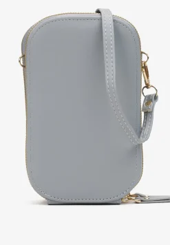 Szara Dwukomorowa Torebka na Pasku Foick