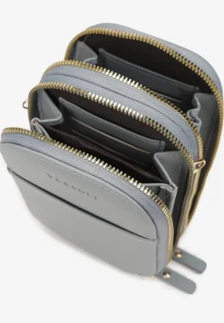 Szara Dwukomorowa Torebka na Pasku Foick