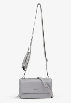 Szara Mała Torebka z Dwiema Komorami i Dodatkowymi Odpinanymi Paskami Sialitha