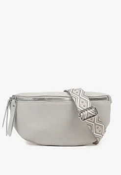 Szara Nerka z Materiałowym Paskiem w Mozaikowe Wzorki Delavinea