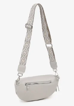 Szara Nerka z Materiałowym Paskiem w Mozaikowe Wzorki Delavinea