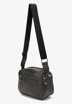 Szara Owalna Torebka z Pikowaniem i Regulowanym Paskiem Nadil