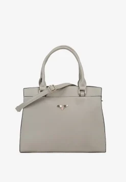 Szara Torebka Trapezowa z Aplikacją w Kształcie Owada Moonbelle