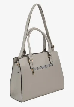 Szara Torebka Trapezowa z Aplikacją w Kształcie Owada Moonbelle