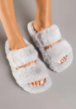 Szare Kapcie z Futerkiem i Wkładką z Ekozamszu Esanira