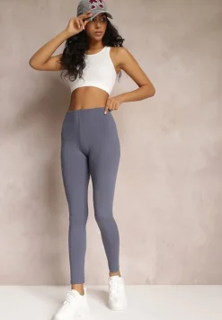 Szare Legginsy z Gumką w Talii z Długimi Nogawkami Caleta