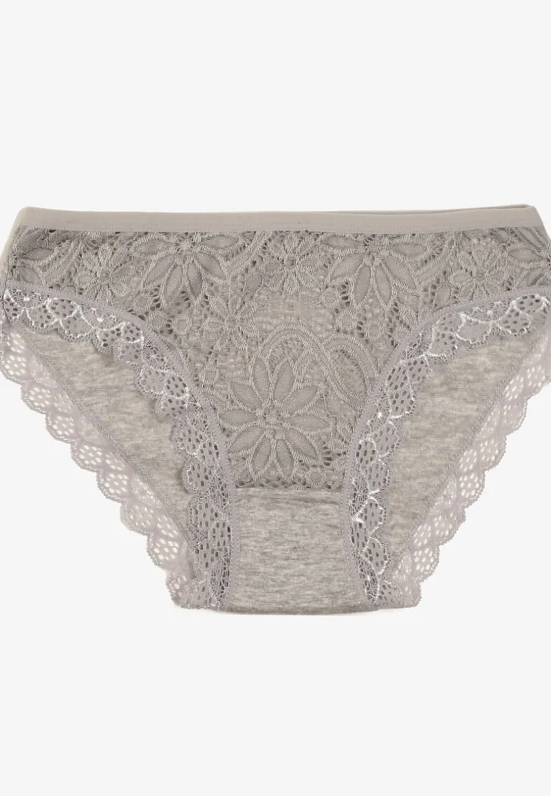 Szare Majtki Figi z Koronką Didel