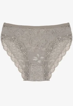 Szare Majtki Figi z Koronką z Elastycznej Bawełny Wiabelia