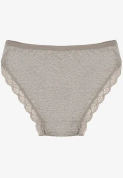 Szare Majtki Figi z Koronką z Elastycznej Bawełny Wiabelia