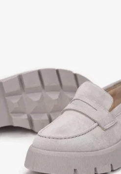 Szare Mokasyny na Grubej Podeszwie z Protektorem Misal
