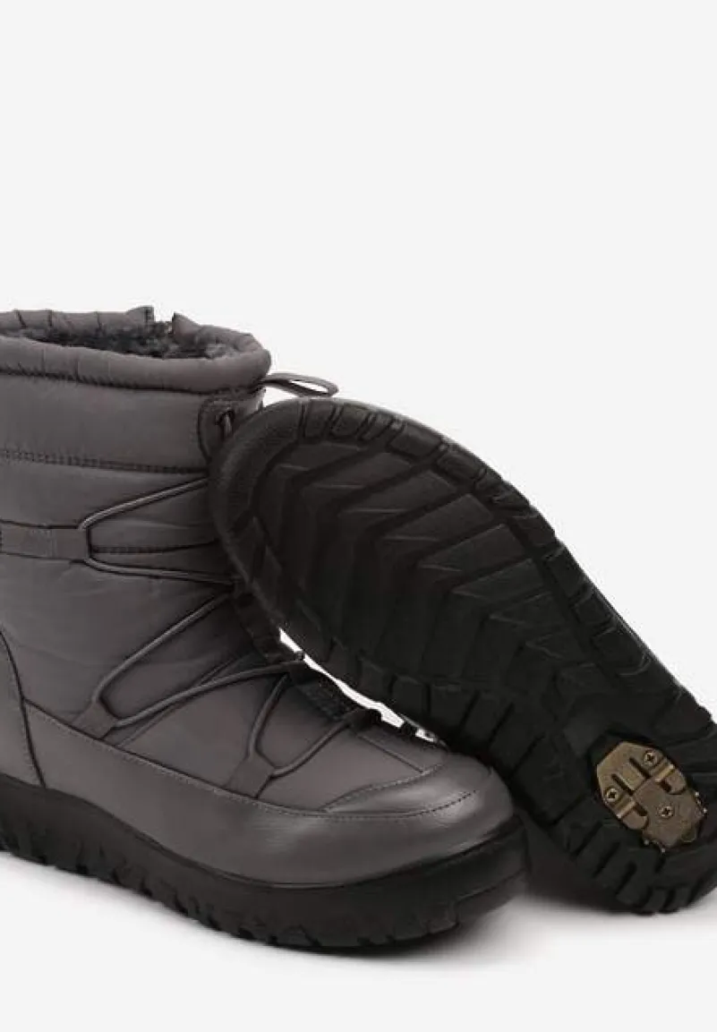 Szare Śniegowce z Futrzanym Ociepleniem i Elastycznym Ściągaczem Tinasira