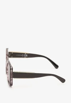 Szare Okulary Przeciwsłoneczne z Filtrem UV I Kwadratowymi Szkłami Kormio